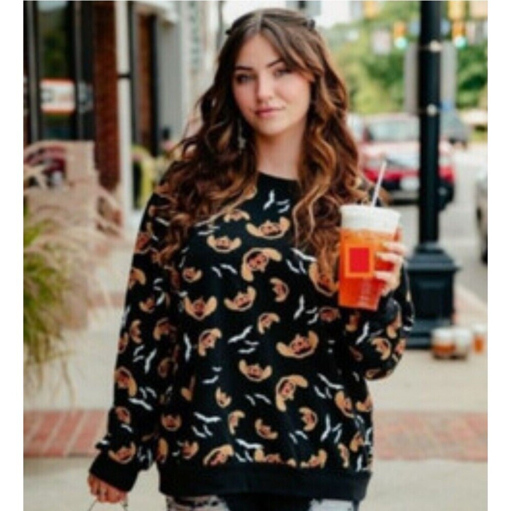 Disney Stitch Halloween Pumpkin Sweatshirt Crewneck XL